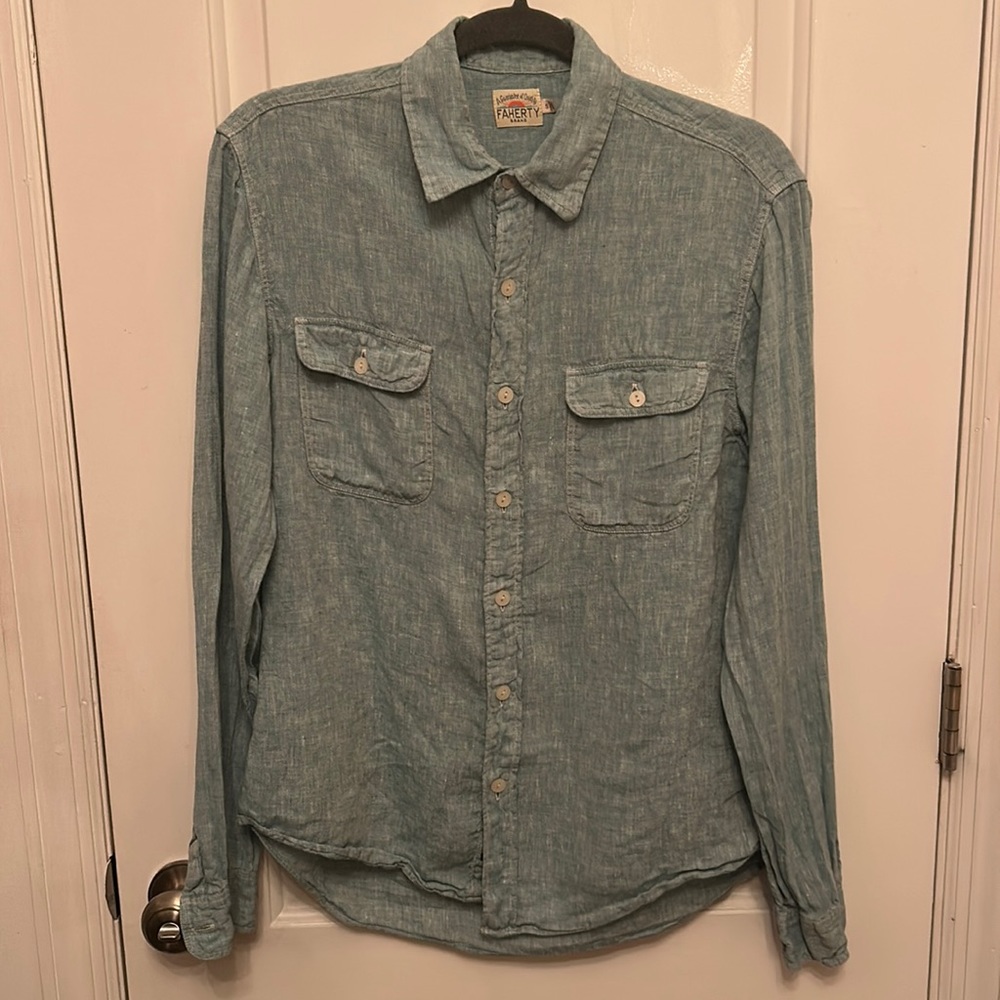 Faherty Linen Button Down Shirt